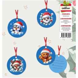 BIGLIETTI XMAS 25PZ CHIUDIPACCO D6,7CM RILIEVO