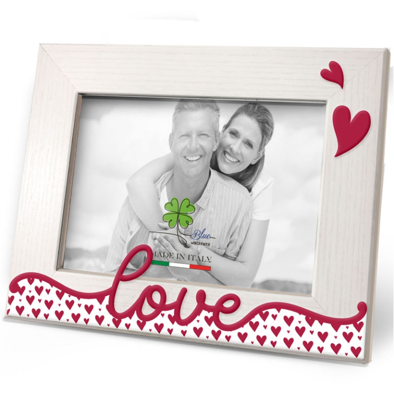 CORNICE 13X18CM STAMPA E APPLICAZIONE SCRITTA LOVE