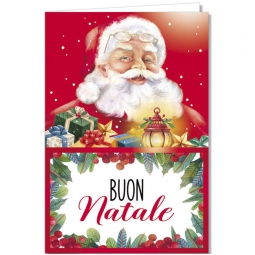 BIGLIETTI NATALE 12PZ    BABBO NATALE 11,5X17CM