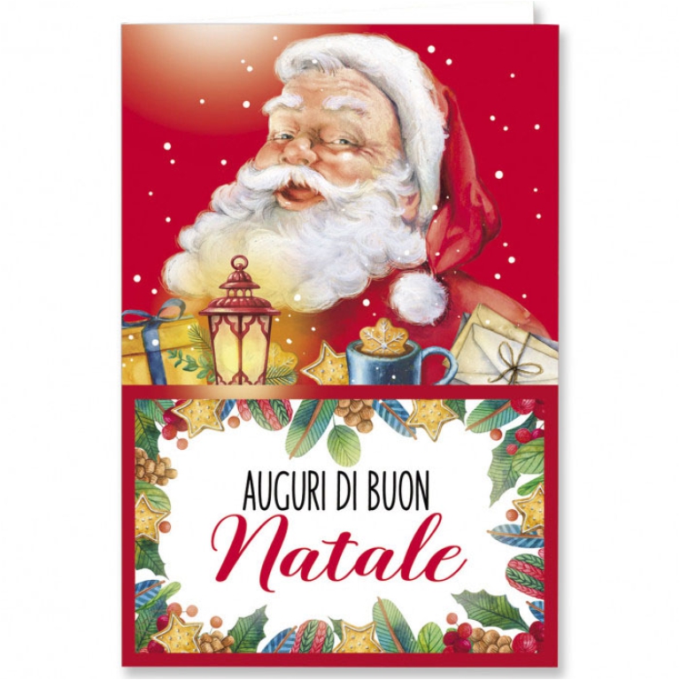 BIGLIETTI NATALE 12PZ    BABBO NATALE 11,5X17CM 2