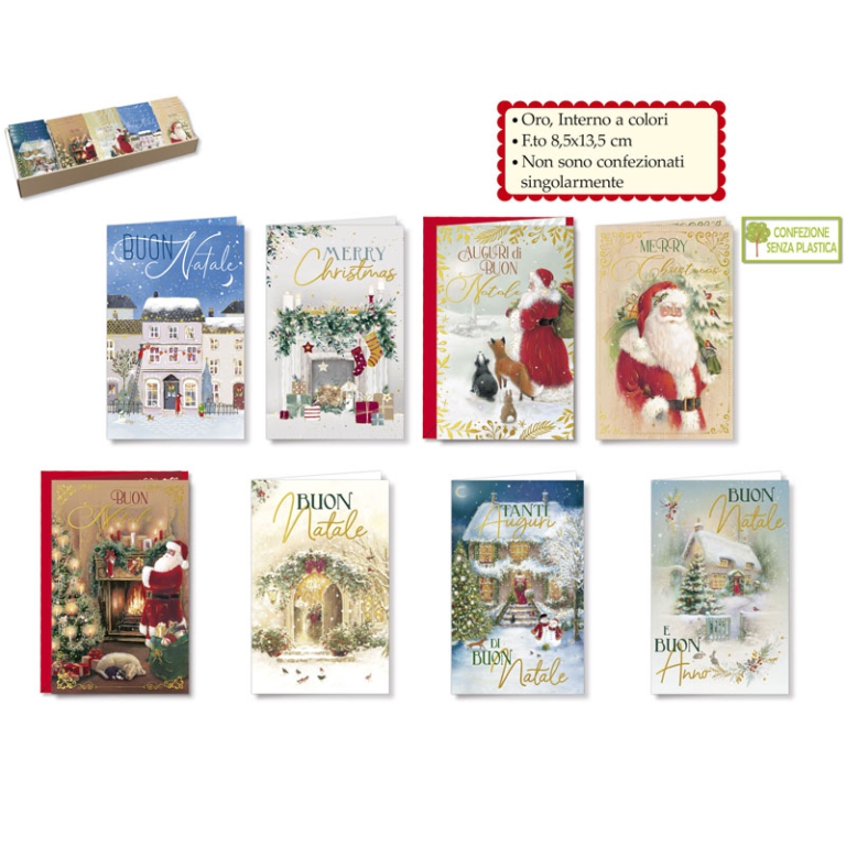 BIGLIETTI XMAS 8,5X13,5CM 120PZ ASSORTITI