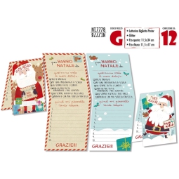 LETTERINA BABBO NATALE   11,5X17CM 12PZ