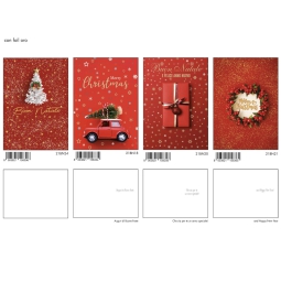 BIGLIETTI NATALE 12PZ    FOIL ORO 11,5X17CM