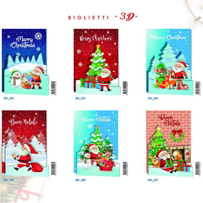 BIGLIETTI XMAS 12X17CM   12PZ SAGOMATO