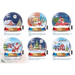 BIGLIETTI NATALE 12PZ    SNOW GLOBE D15CM