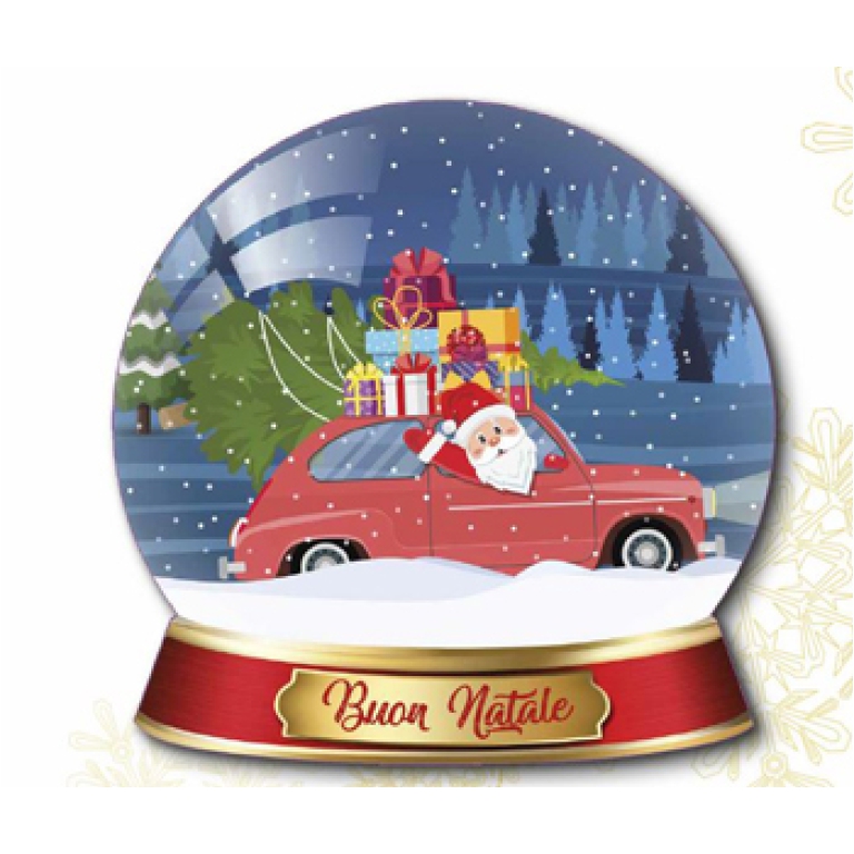 BIGLIETTI NATALE 12PZ    SNOW GLOBE D15CM 2