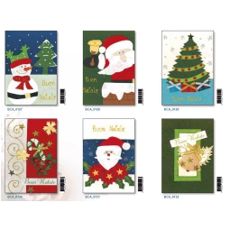 BIGLIETTI NATALE 12PZ    CARTA DI RISO 12X17CM