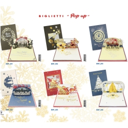 BIGLIETTI XMAS 12X17CM   12PZ POP-UP TAGLIO LASER