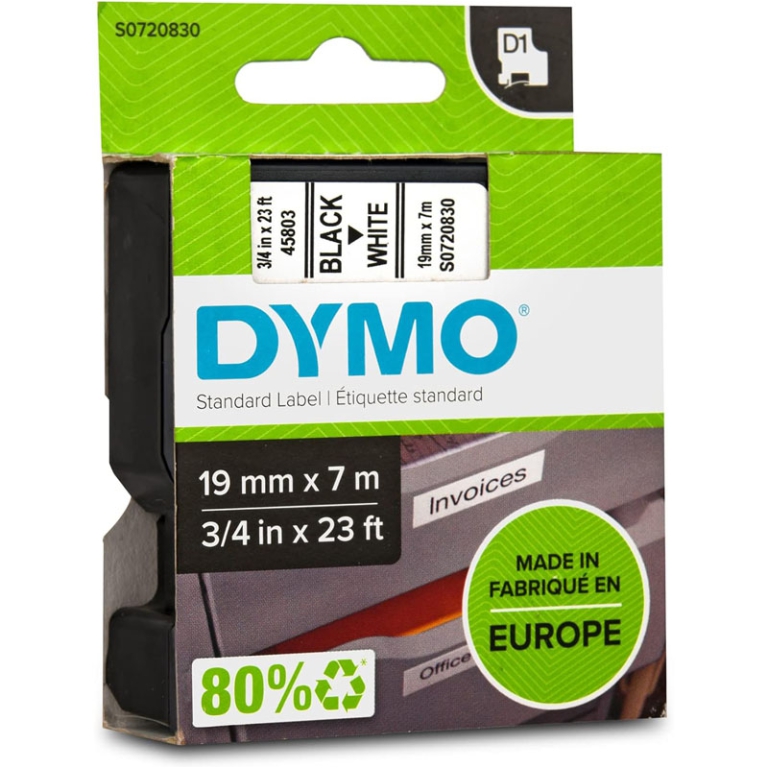 NASTRO DYMO 19MMX7MT     NERO/BIANCO 45803 3