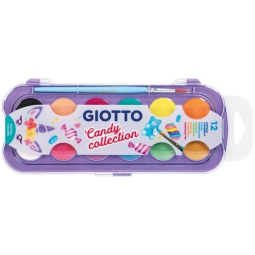 ACQUERELLI 12 COLORI GLITTER SCATOLA PLASTICA CANDY