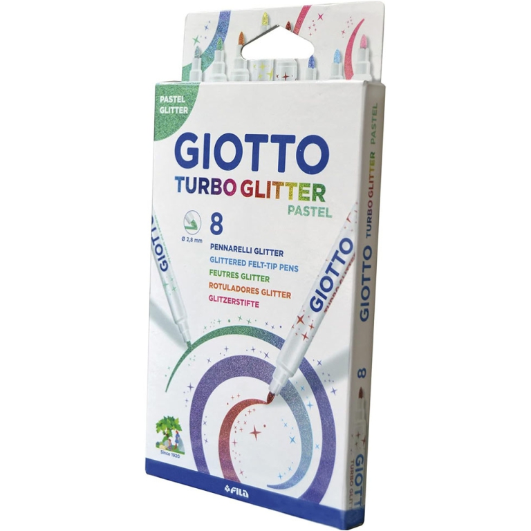 TURBO GLITTER 8 COLORI PASTEL PENNARELLI 2