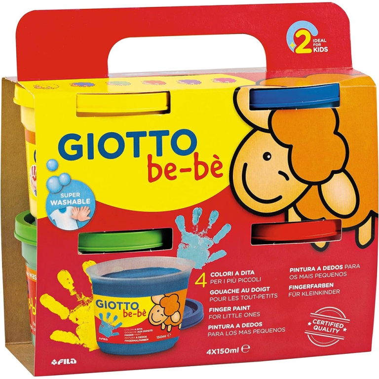 TEMPERA A DITA 150ML     4 COLORI GIOTTO BE-BE'