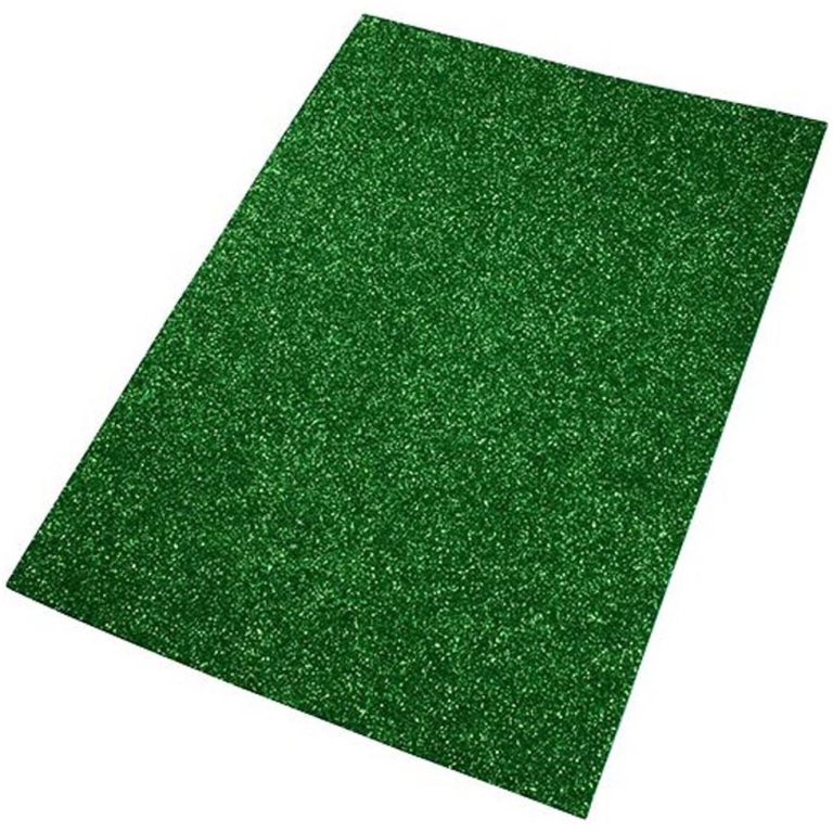 EVA FOAM CREPP 2MM 40X60 VERDE GLITTER 10FG