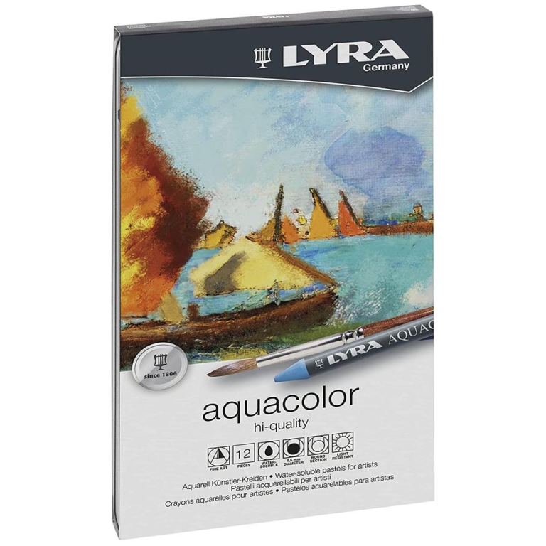 LYRA AQUACOLOR SET 12PZ  SCATOLA METALLO 3