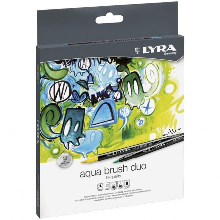 AQUA BRUSH DUO 12 COLORI PENNARELLI ACQUERELLABILI