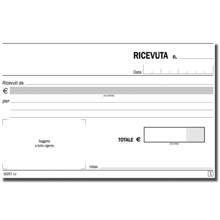 RICEVUTE 10X17 50X2COPIE GENERICHE CARTA CHIMICA