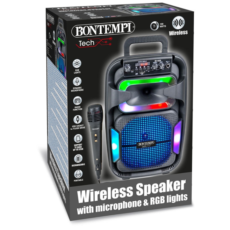 SPEAKER WIRELESS 120WATT CON LUCI E MICROFONO 2