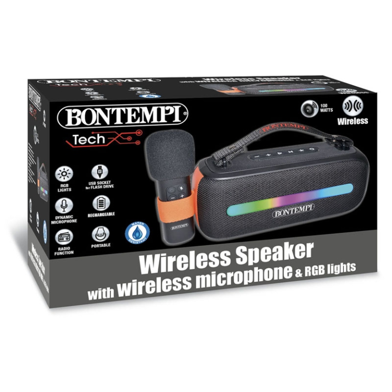 SPEAKER WIRELESS 140WATT CON LUCI E MICROFONO 2