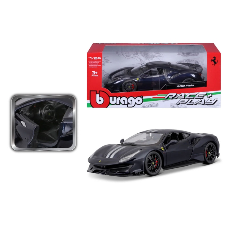 AUTO FERRARI 488 PISTA BLU 1:24 3