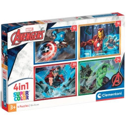 PUZZLE 4 IN 1 AVENGERS   3+ ANNI