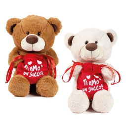 PELUCHE ORSO 40CM CON CUORE LOVE: vendita ingrosso con consegna veloce