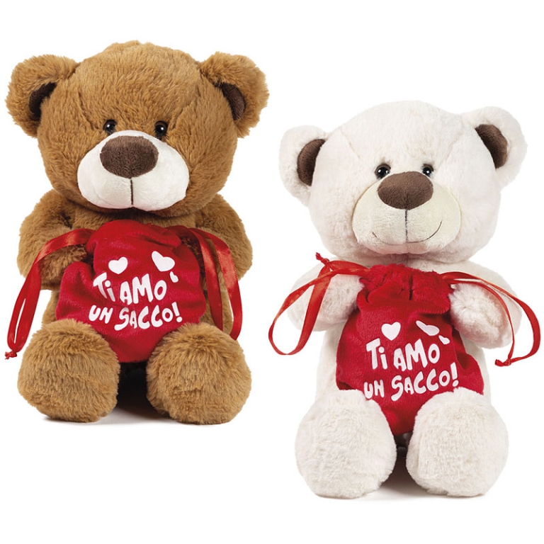 PELUCHES ORSO 25CM CON   SACCHETTO APRIBILE