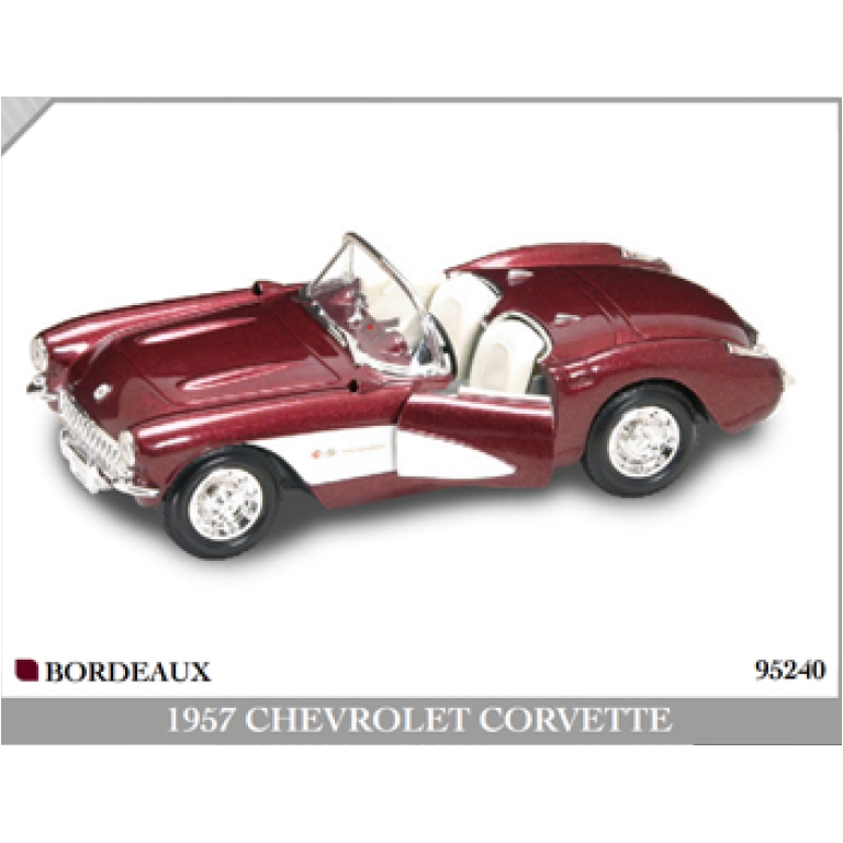 AUTO D-CAST 1957 CHEVROLET CORVETTE BORDEAUX 1:24