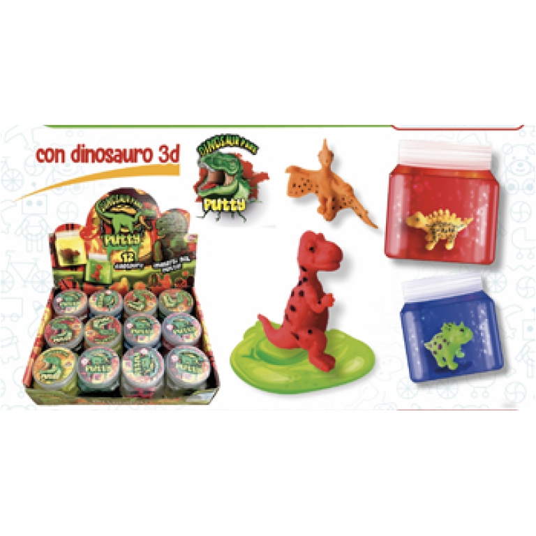 SLIME CON DINOSAURI 3D   12PZ IN DISPLAY