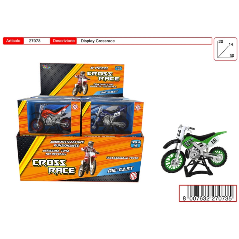 MOTO DA CROSS DIE CAST   1:18