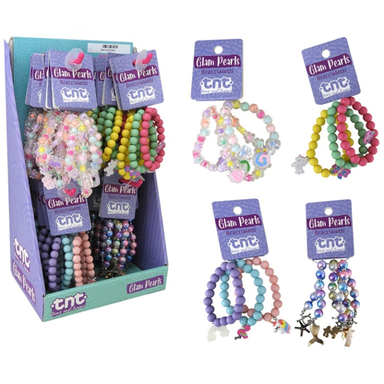 BRACCIALETTI ASSORTITI GLAM PEARLS 24PZ EXPO