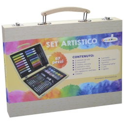 SET ARTISTICO 67PZ       IN VALIGETTA LEGNO