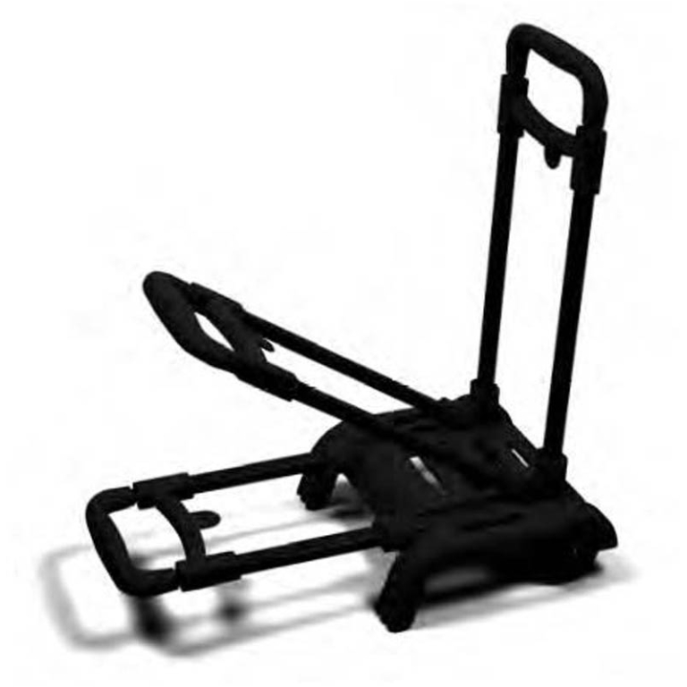 TROLLEY PORTAZAINO ABS NERO 28X15X55/85CM 2