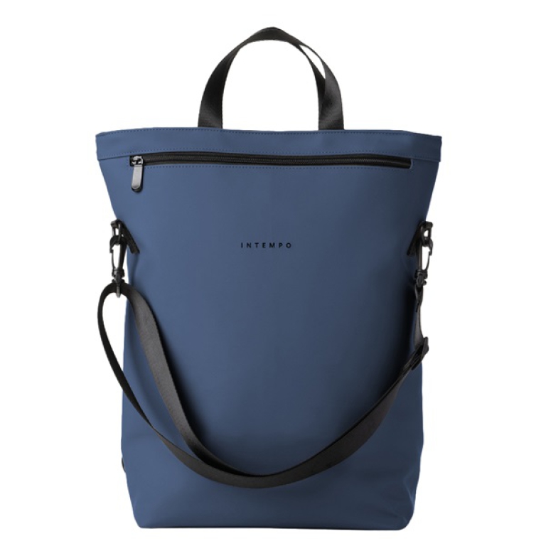 BORSA TOTE BAG IN GOMMA  ANTIPIOGGIA BLU 5