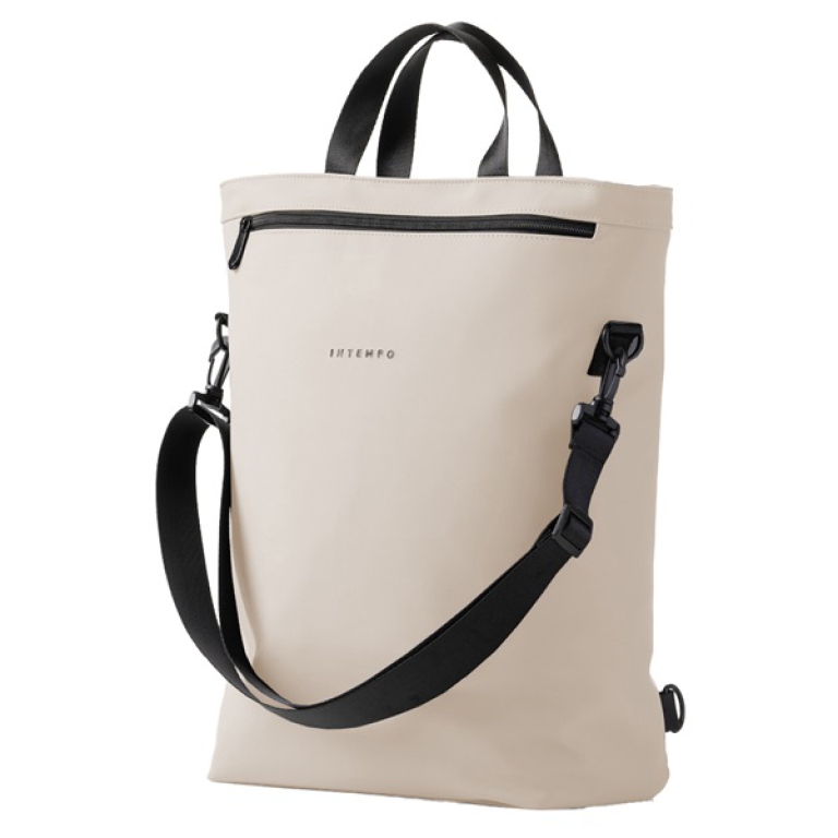 BORSA TOTE BAG IN GOMMA  ANTIPIOGGIA CREMA 3