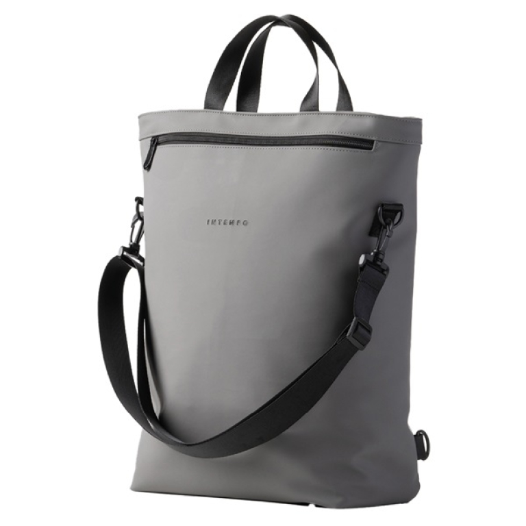 BORSA TOTE BAG IN GOMMA  ANTIPIOGGIA GRIGIO 3