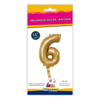 PALLONCINO NUMERO FOIL MYLARD 35 CM/14