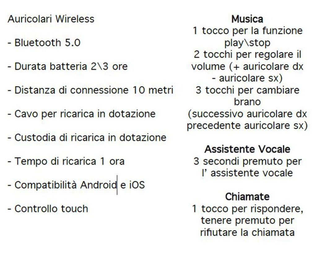 AURICOLARI BLUETOOTH CON CASE NERO (IOS E ANDROID): vendita ingrosso con  consegna veloce