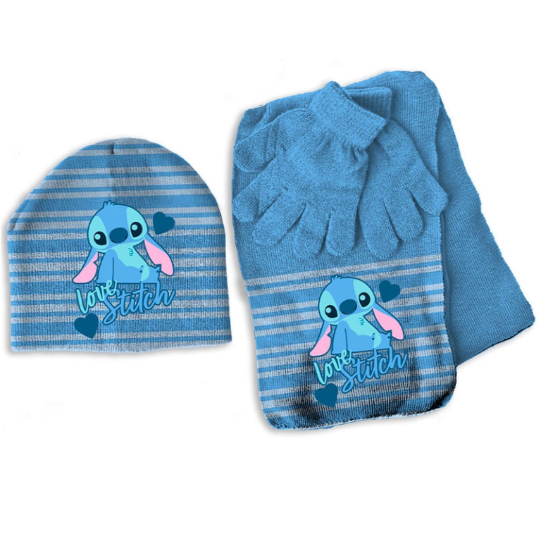 SET CAPPELLO+SCIARPA+GUANTI STITCH