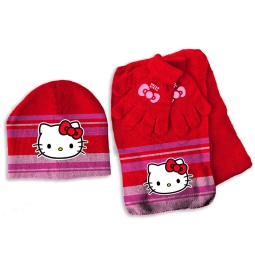 SET CAPPELLO+SCIARPA+GUANTI HELLO KITTY