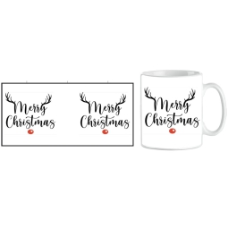 TAZZA MUG XMAS MERRY CHRISTMAS RENNA STILIZZATA