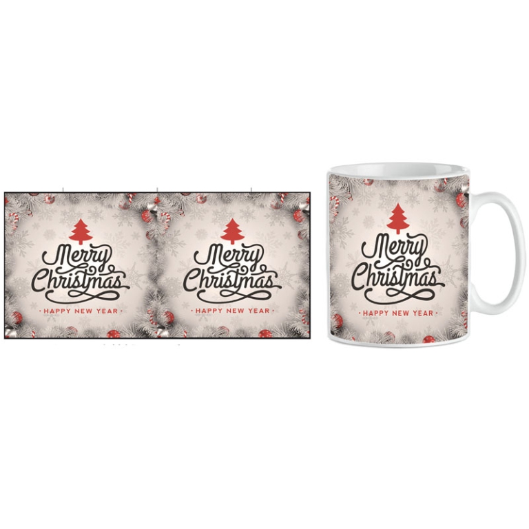 TAZZA MUG XMAS MERRY CHRISTMAS AND HAPPY NEW YEAR