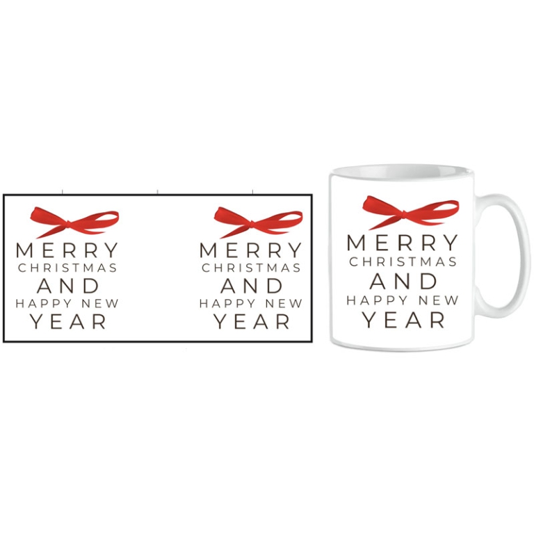 TAZZA MUG XMAS MERRY CHRISTMAS AND HAPPY NEW YEAR