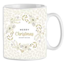 TAZZA MUG XMAS MERRY XMAS DECORO RAMI PANNA