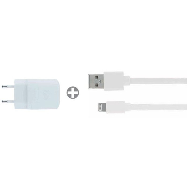 CARICATORE 2 USB CON CAVO USB/LIGHT BIANCO