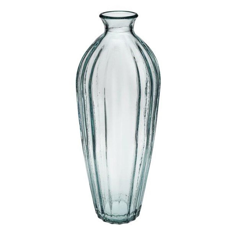 VASO VETRO RIGATO D22H55CM