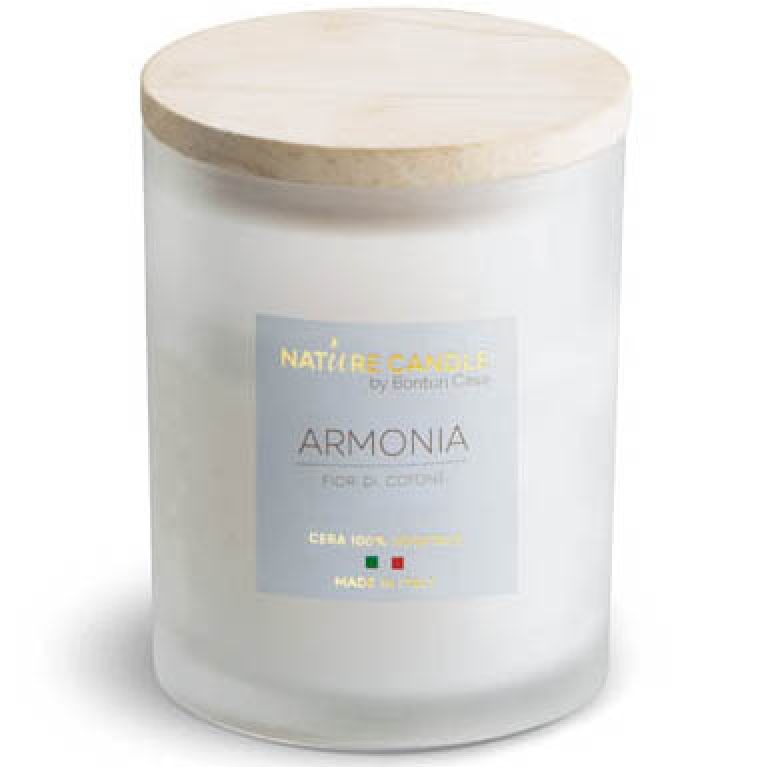 CANDELA 200GR VEGETALE VETRO ARMONIA AMATI