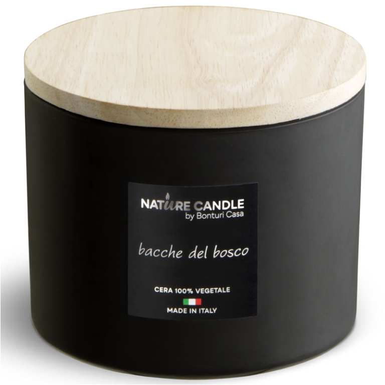 CANDELA 380GR VEGET.VETRO BACCHE DEL BOSCO DOLOMIT 2