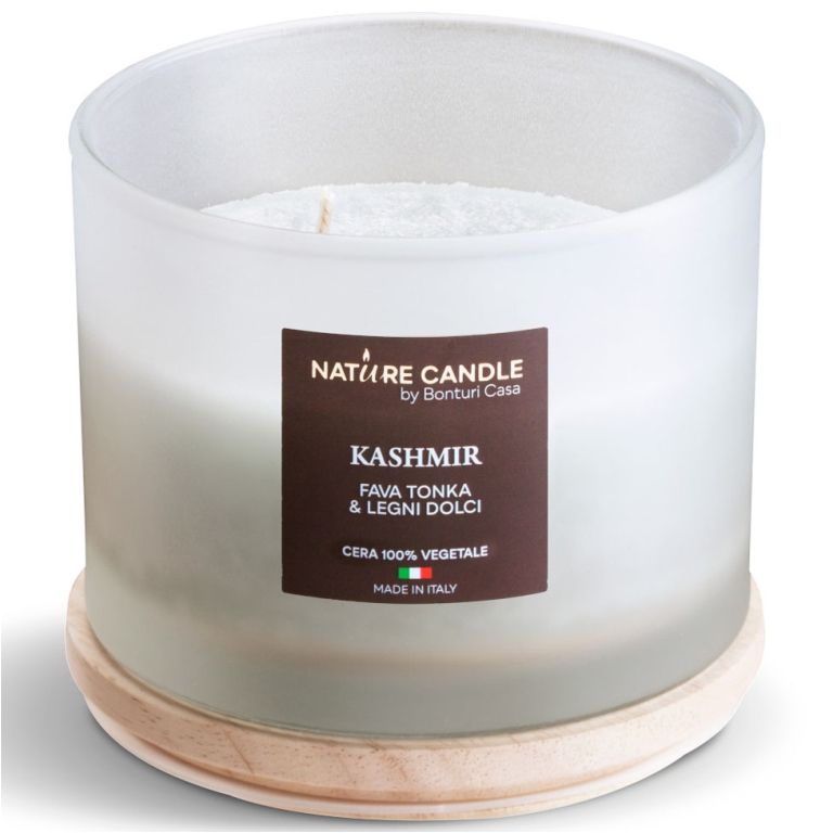 CANDELA 380GR VEGETALE VETRO KASHMIR ATELIER