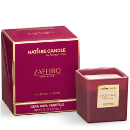 CANDELA 80GR LE GEMME ZAFFIRO AMBRA E CUOIO