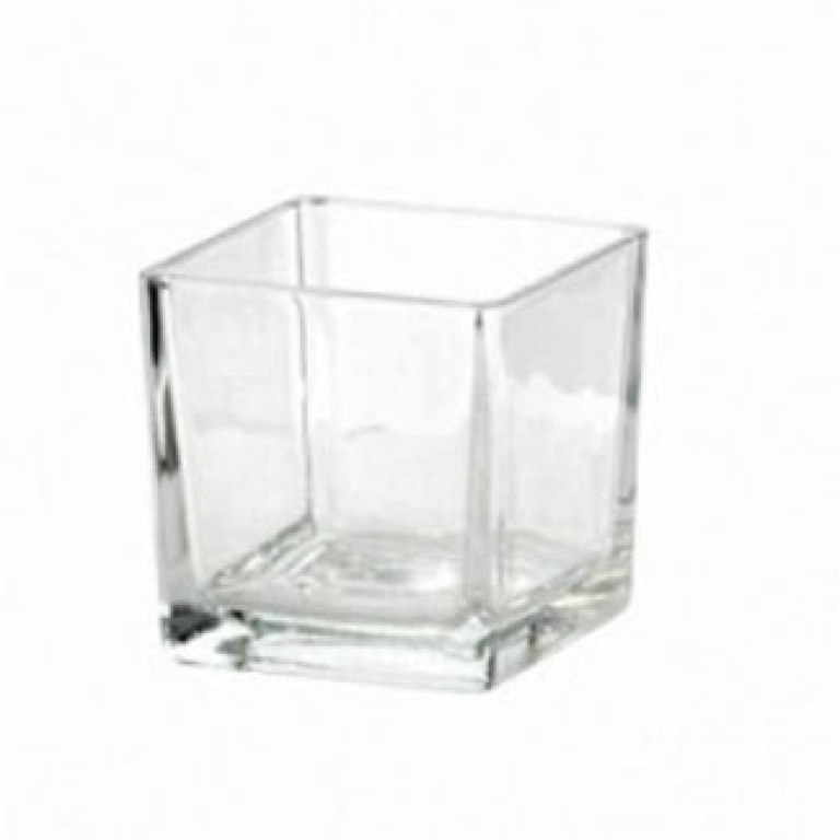 VASO QUADRATO 8X8H8CM    VETRO TRASPARENTE